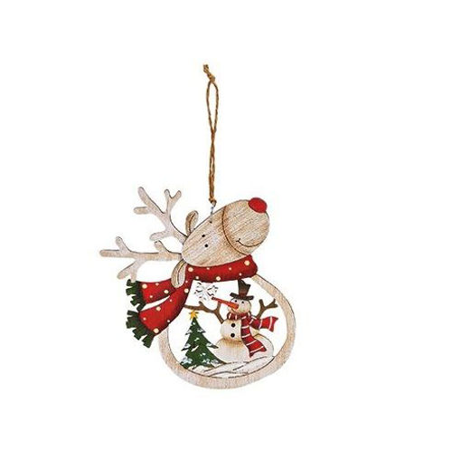 Picture of WOODEN HANGING DECORATION RUDOLPH